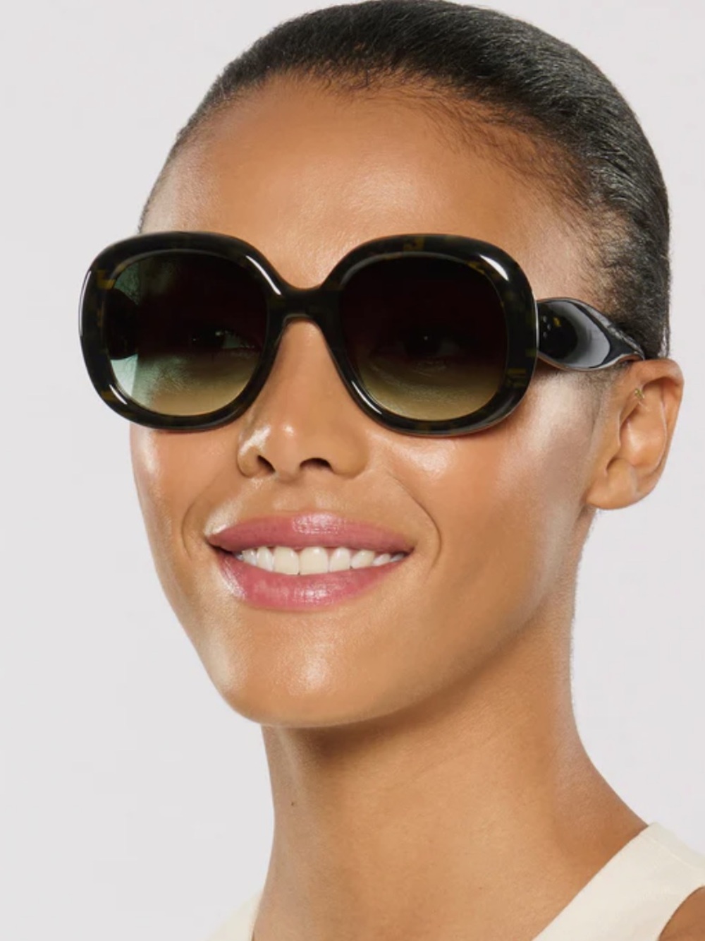 Krewe Chloe Tortuga Noir Round sunglasses